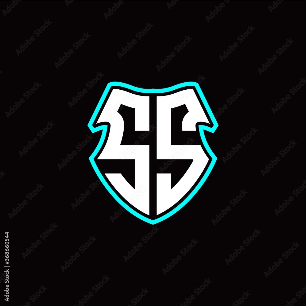 SS initial logo design with a shield shape SS initial logo design with a shield shape
