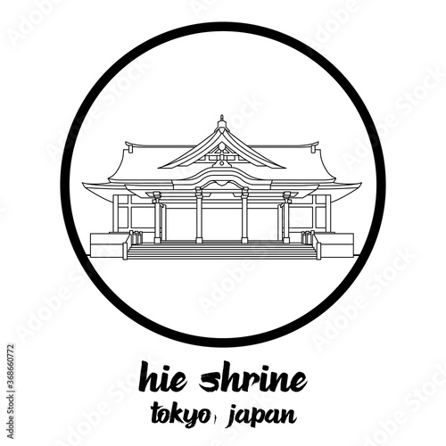 Circle Icon line hie Shrine. vector illustration