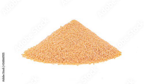 Brown sugar on a white background