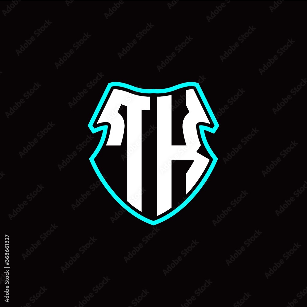 T K initial logo design with a shield shape