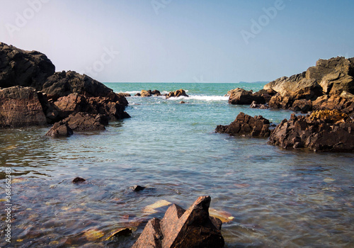Picture of a rocky beach in Arambol beach, Goa, India © Novonil