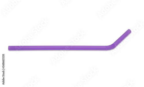 Purple straw isolated on white background