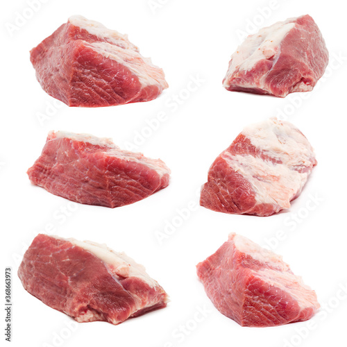raw meat isolated on white