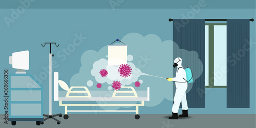 Vector illustration for buildings disinfectant during lock down, whole world sanitize for deadly covid 19 disease, 
global attack of corona virus