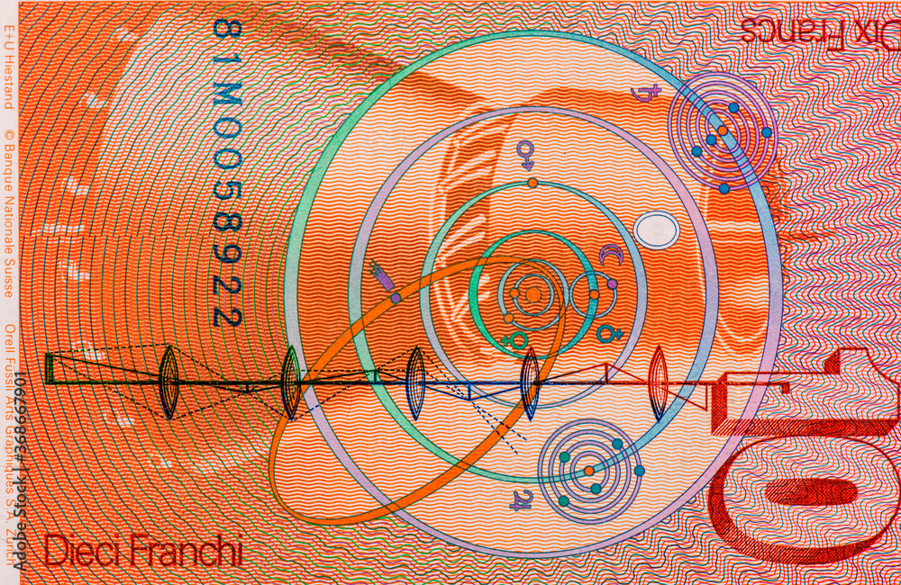 Water Turbine Light Rays Through Lenses And Solar System In Vertical