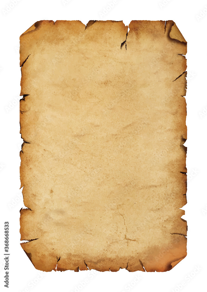 Old antique paper parchment scroll over white Stock Photo by  BreakingTheWalls
