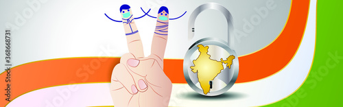 background concept for India reopen after lock down due to covid-19 global outbreak.safety measures compulsory for all.