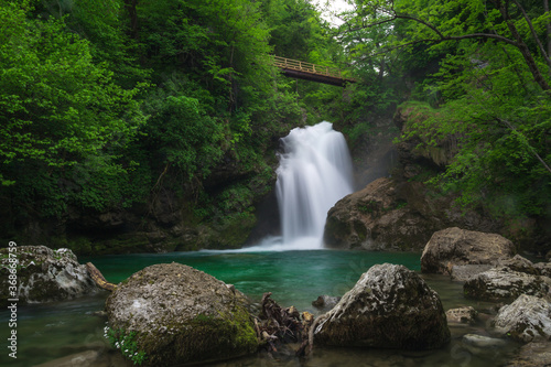 Waterfall Sum at Bled Vintgar gorge, Slovenia