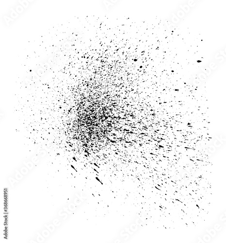 Ink drop splats or spray isolated on white