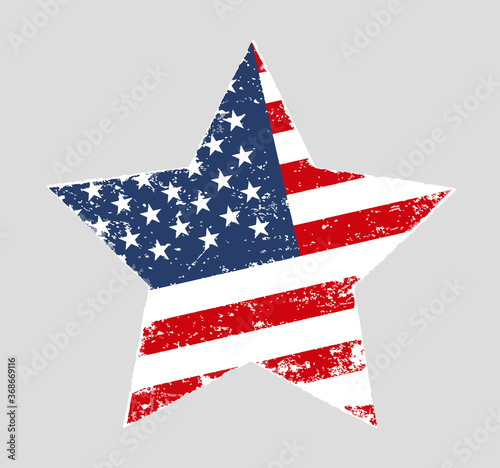 Star shaped grunge American vector flag