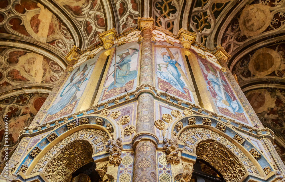 The Charola, round Templar church in the Convent of Christ ( Convento de Cristo ) Tomar, in the Centro region of Portugal, formally the Ribatejo.