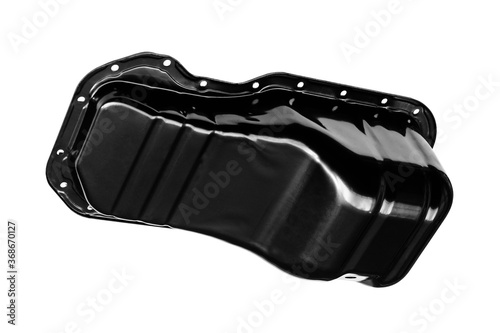 oil pan of a car engine on a white background