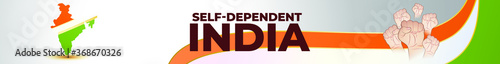 vector illustration for self dependent India with Hindi text atma nirbhar bharat means  self dependent India