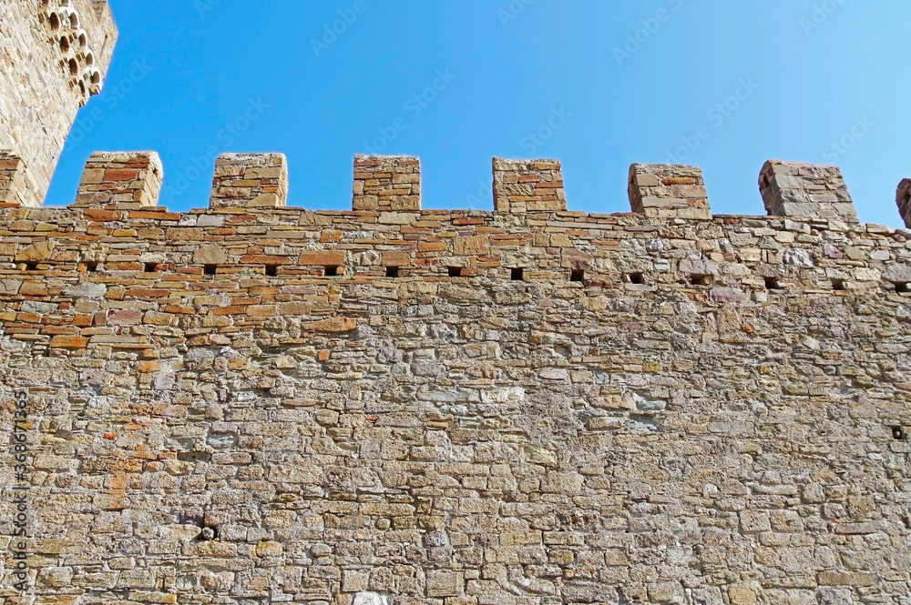 ancient historic Genoese castle or fortress