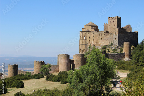 Landscape of Loarre Castle  romanesque castle located in Loarre  Huesca  Spain 