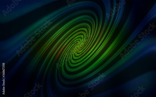 Dark Green, Yellow vector pattern with night sky stars. Shining colored illustration with bright astronomical stars. Smart design for your business advert.