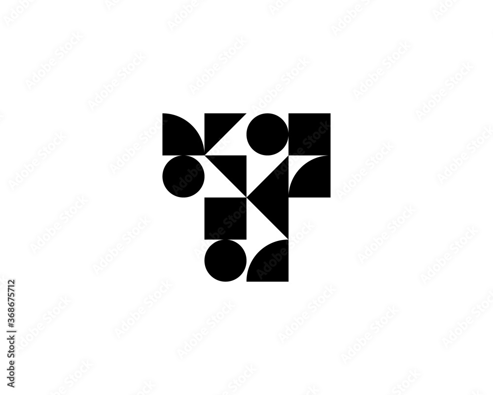 Abstract letter T logo icon design modern minimal style illustration ...