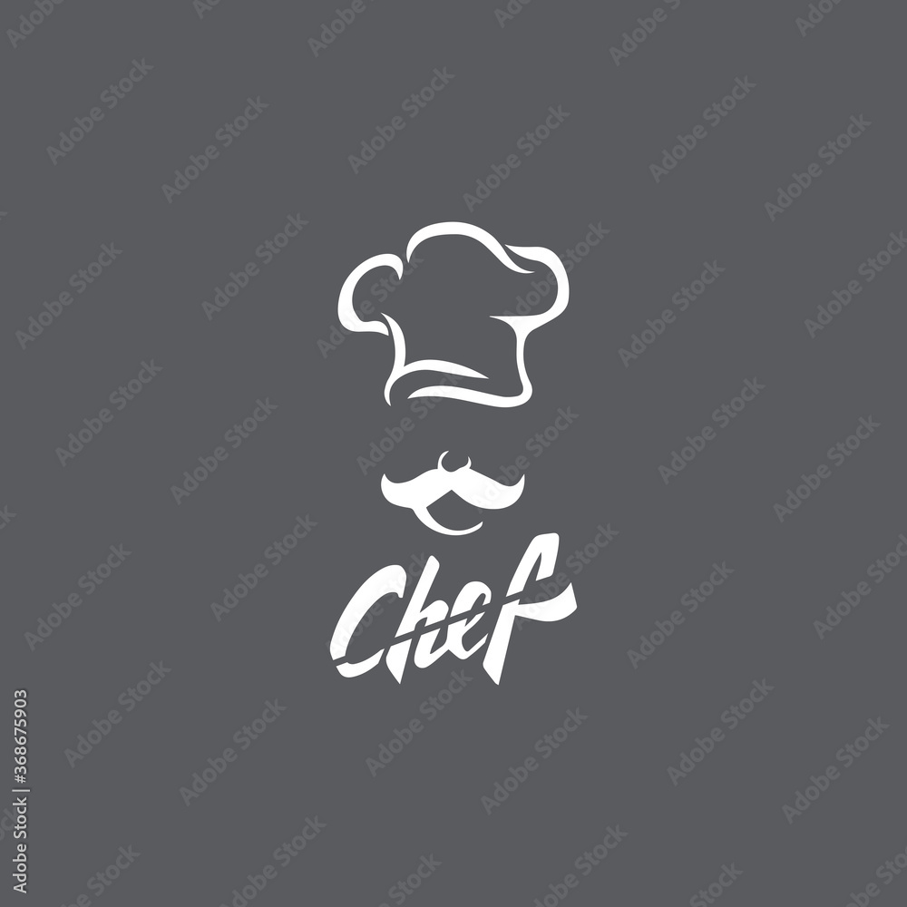 Obraz premium Hat chef logo template vector icon illustration