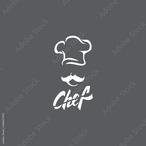 Hat chef logo template vector icon illustration