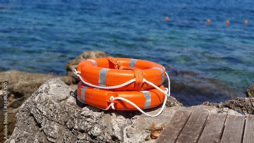 Fototapeta premium life buoy on the sea