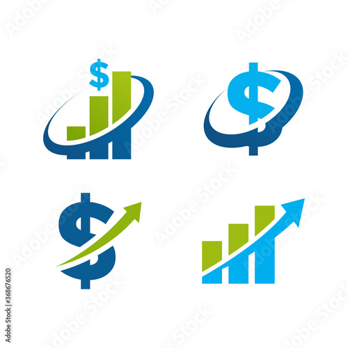 logo icon sets dollar financial charts