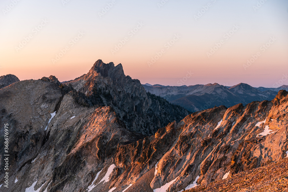Sunrise Golden Hour Mountain Peak