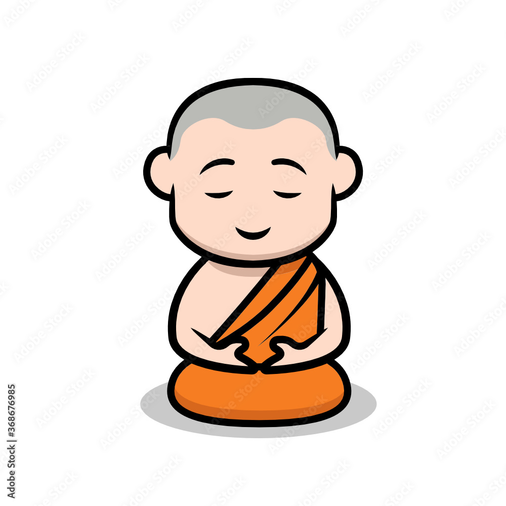 Cute monk mascot design illustration Cute monk mascot design illustration