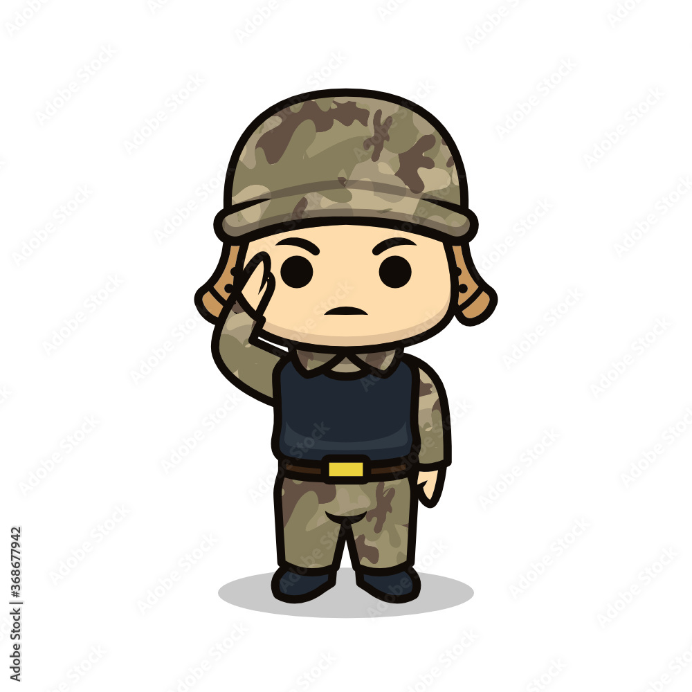 Cute soldier army design illustration