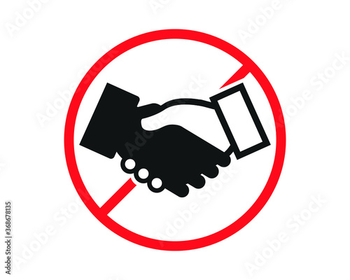 Handshake not allowed icon vector illustration