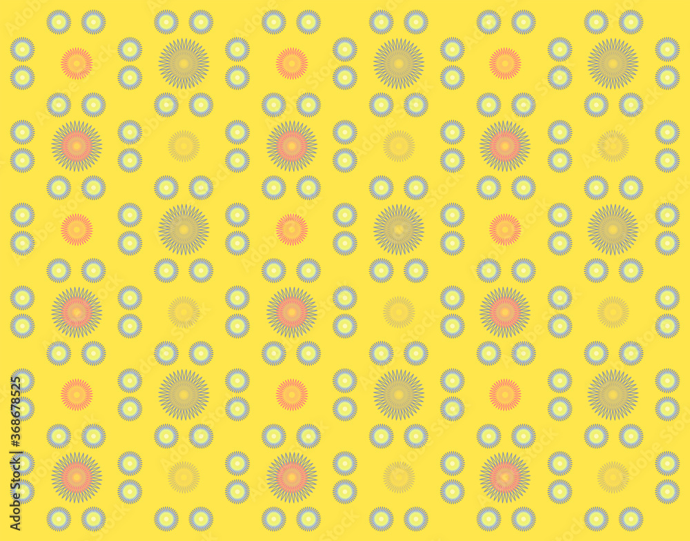 Seamless floral pattern, floral print on yellow