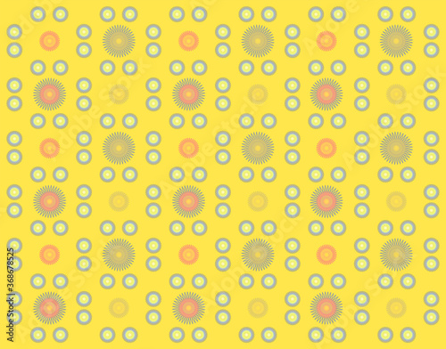 Seamless floral pattern, floral print on yellow