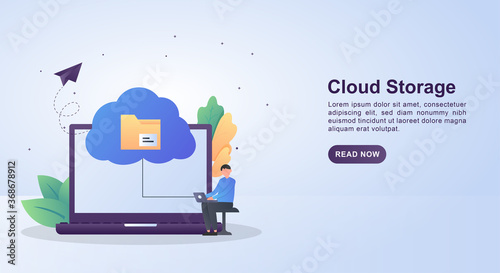 Illustration concept of cloud storage which can store a lot of data.