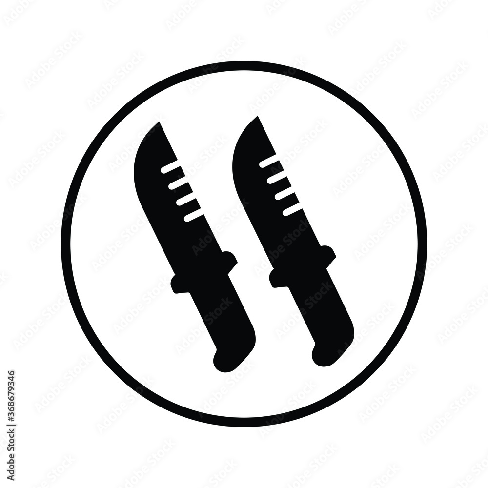 Dagger, Black Color Knife Icon Dagger, Black Color Knife Icon