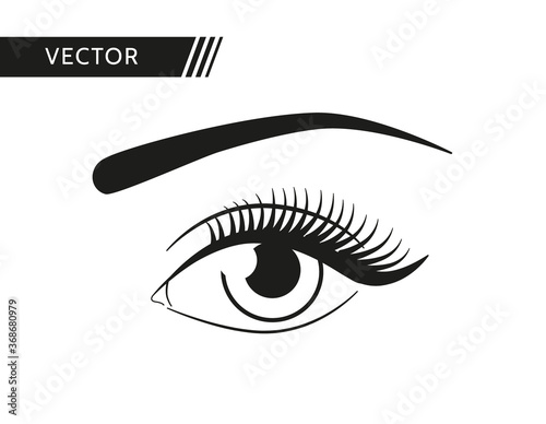 Beutiful eye vector illustration. Eyeliner makeup. Woman's eye isolated icon