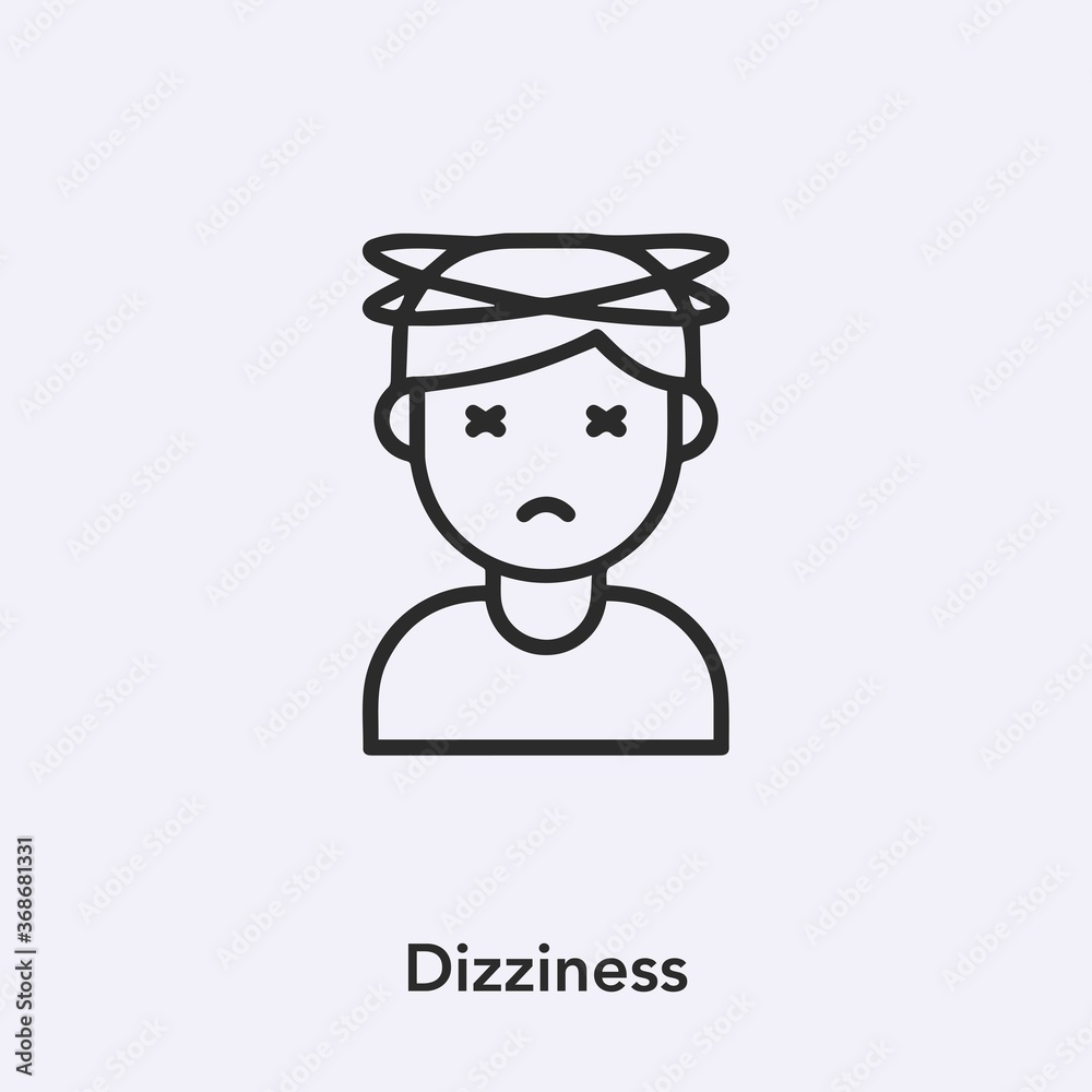 Foto dizziness icon vector sign symbol