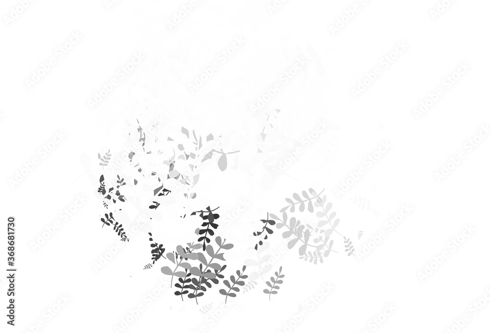 Light Gray vector natural artwork with leaves. Light Gray vector natural artwork with leaves.