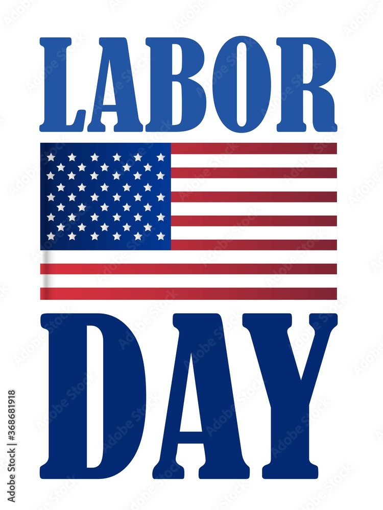 Happy Labor Day banner. Design template. Labor day sale promotion advertising banner template decor with American flag. Voucher discount. National american holiday. Vector illustration.	
