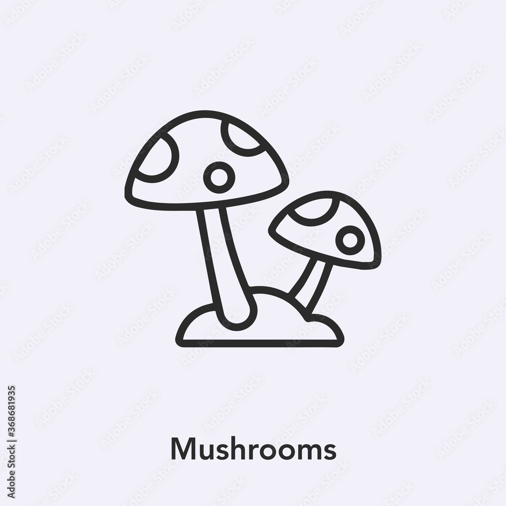 mushrooms icon vector sign symbol mushrooms icon vector sign symbol