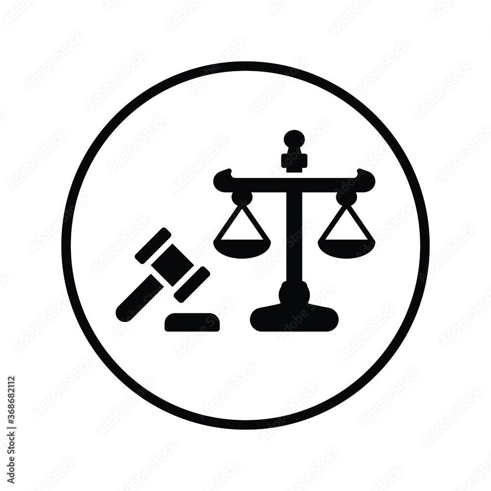 Justice, law icon / black color Justice, law icon / black color