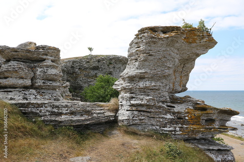 Hoburgen cliff area in the southernmost part of the Swedish island of Gotland  Sweden