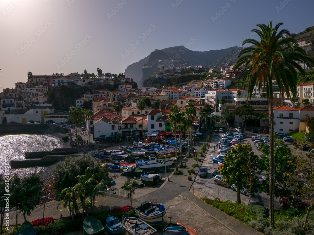 Portugal, Madeira, Funchal - March 2019. View of the old city from above.