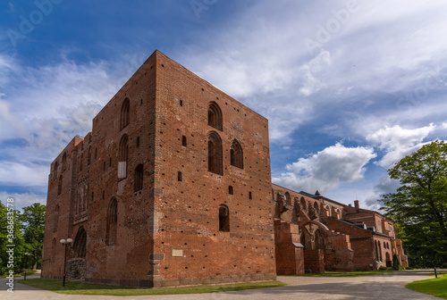 Tartu Cathedral (Dorpat Cathedral), a former Catholic church in Tartu (Dorpat), Estonia. The building is now an imposing ruin overlooking the lower town.