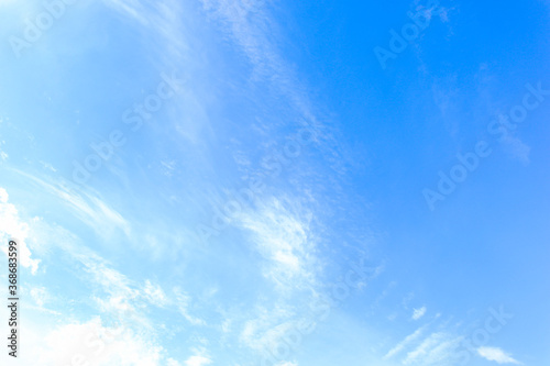 Blue sky with a thin white cloud