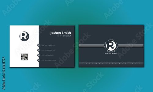 Modern presentation card with the company logo. Vector business card template. Visiting card for business and personal use. Vector illustration design.
