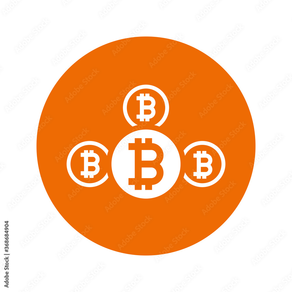 Bitcoin, digital currency vector icon