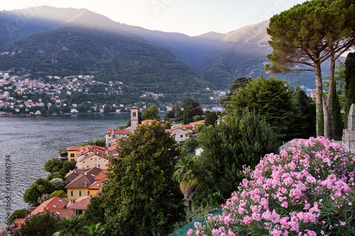 The village of Torno in summer sunset, Lake Como