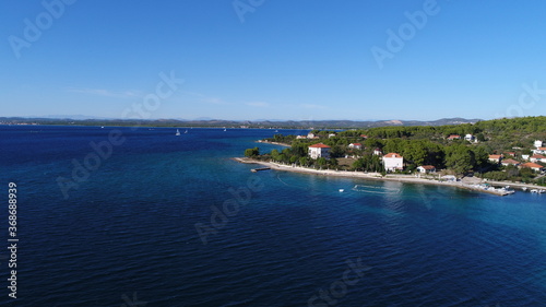 Croatia landscape from the see side with drone view