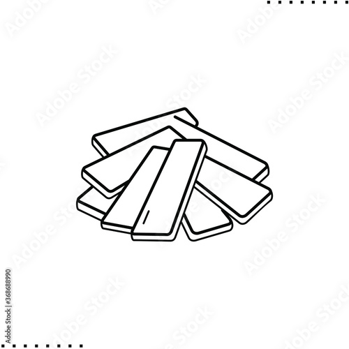 boards, building materials vector icon in outlines