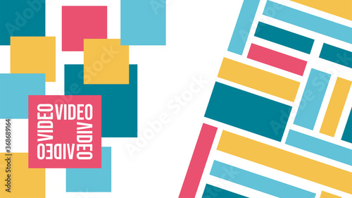 Virtual background for video conferencing. Color block pattern. Blocks of different sizes. Template for courses or webinars