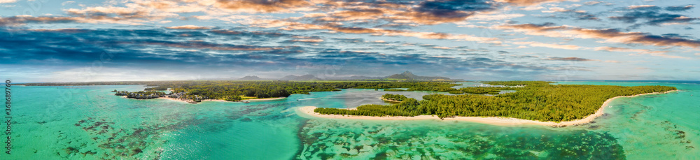 Mauritius Island. Aerial view of beautiful landscape from drone